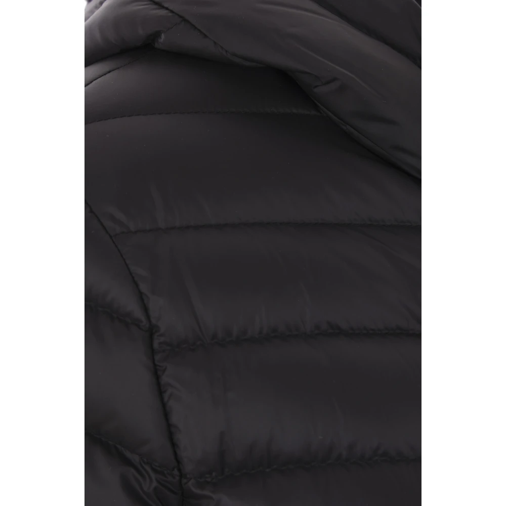 Moncler Zwarte Nylon Hoodiejas Black Dames