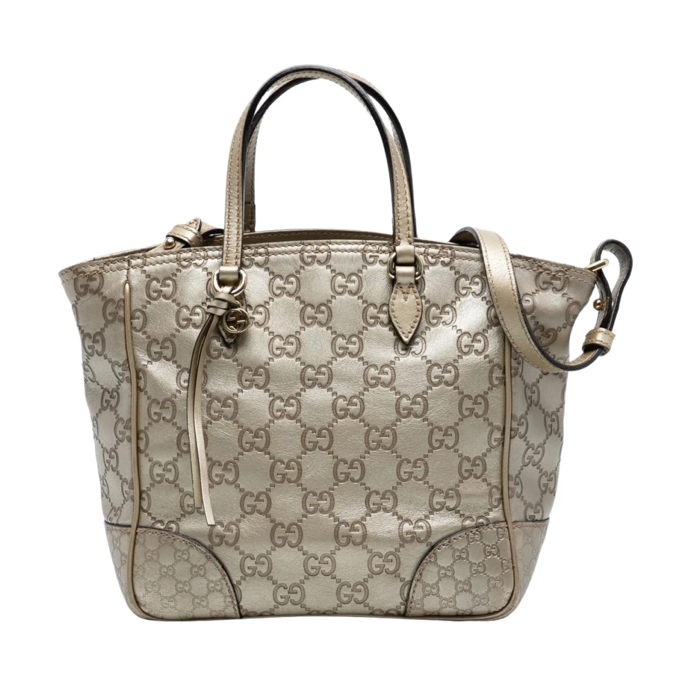 Gucci Vintage Women's Yellow Pre-Owned Embossed Leather Tote