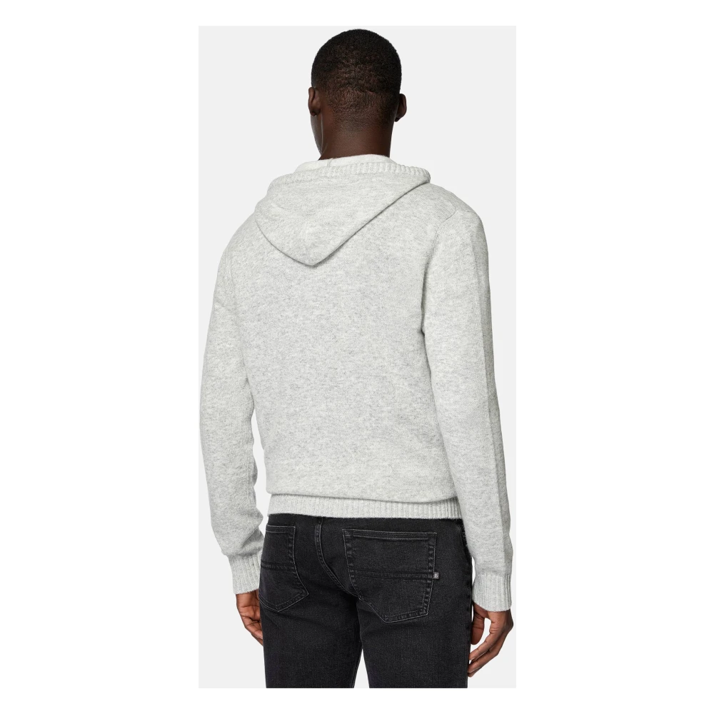 Boggi Milano Cashmere Blend Full-Zip Hoodie Gray Heren