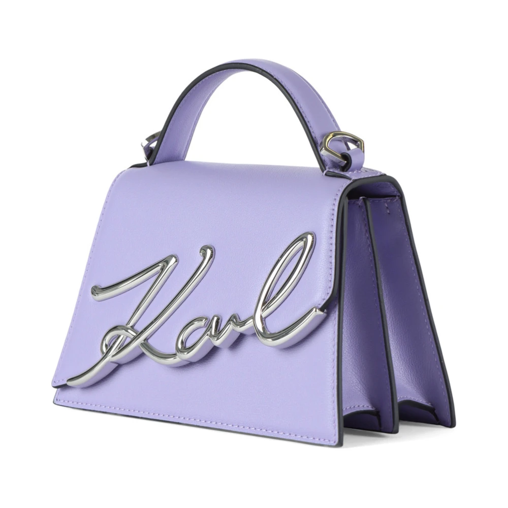 Karl Lagerfeld Leren handtas K Signature 2.0 SM Purple Dames