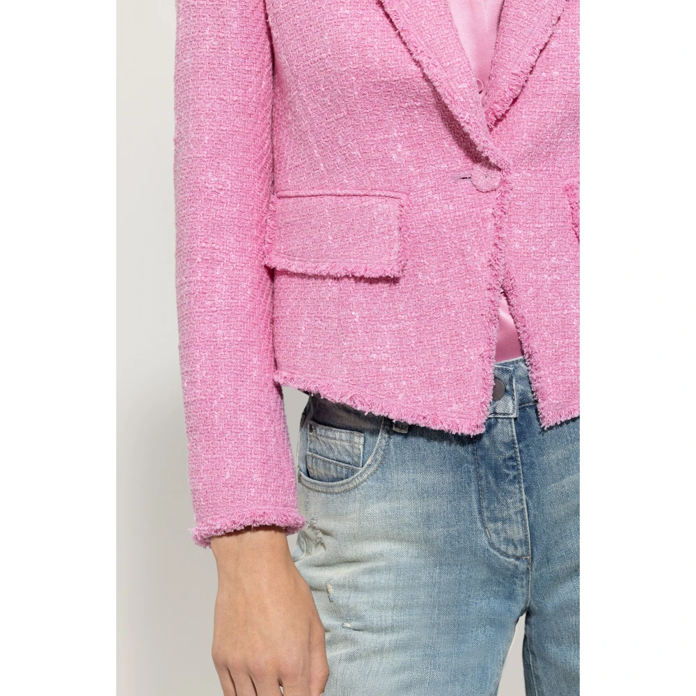 LUISA CERANO Vintage Tweed Blazer met Mal-Tinto Pink Dames