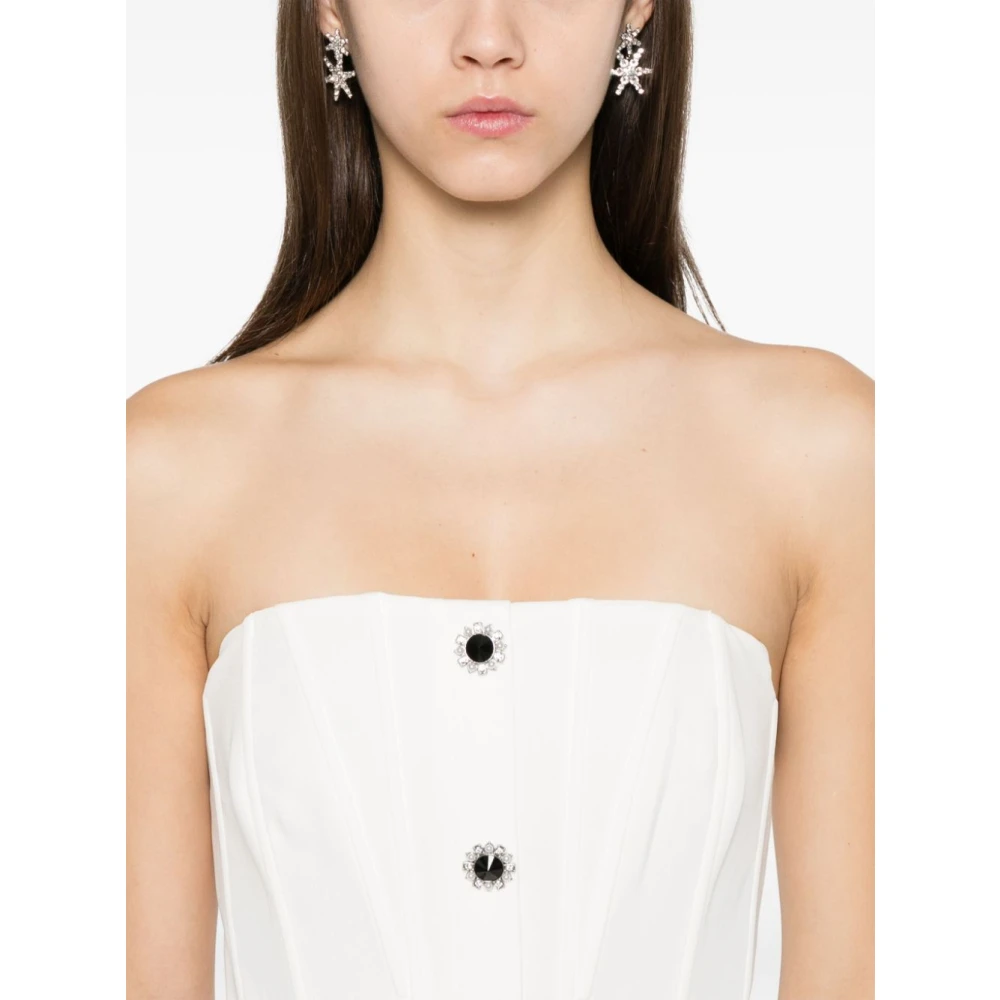 Self Portrait Witte Crepe Jumpsuit met Riem White Dames