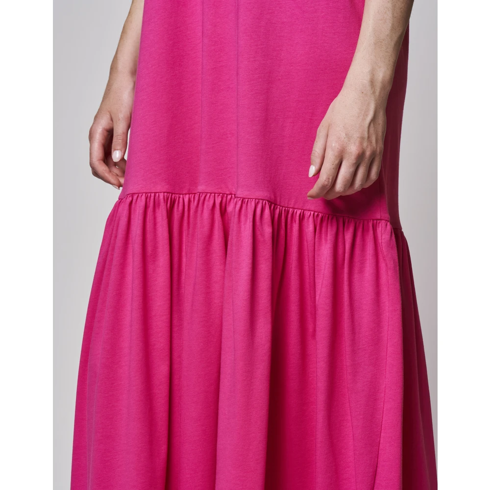 Douuod Woman Lange jurk met korte mouwen Pink Dames