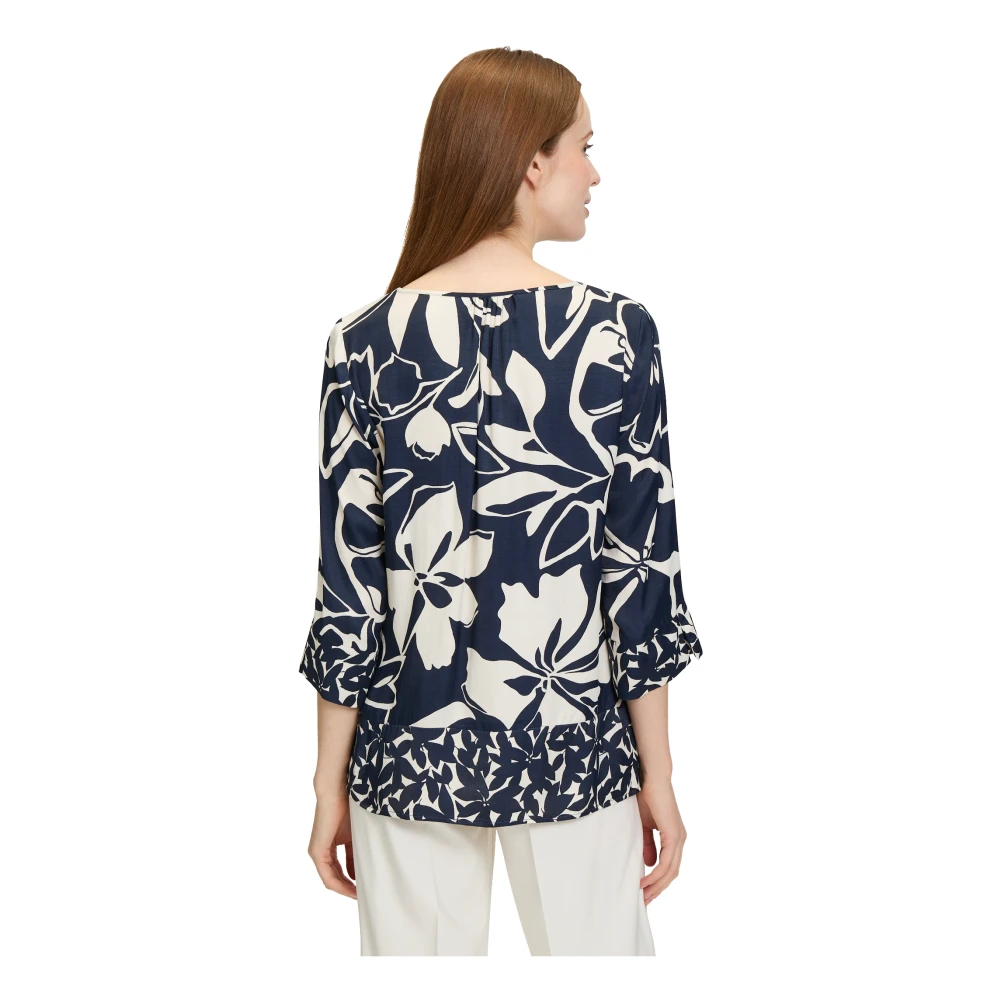 Betty Barclay Bloemen slip blouse met vrouwelijke charme Blue Dames