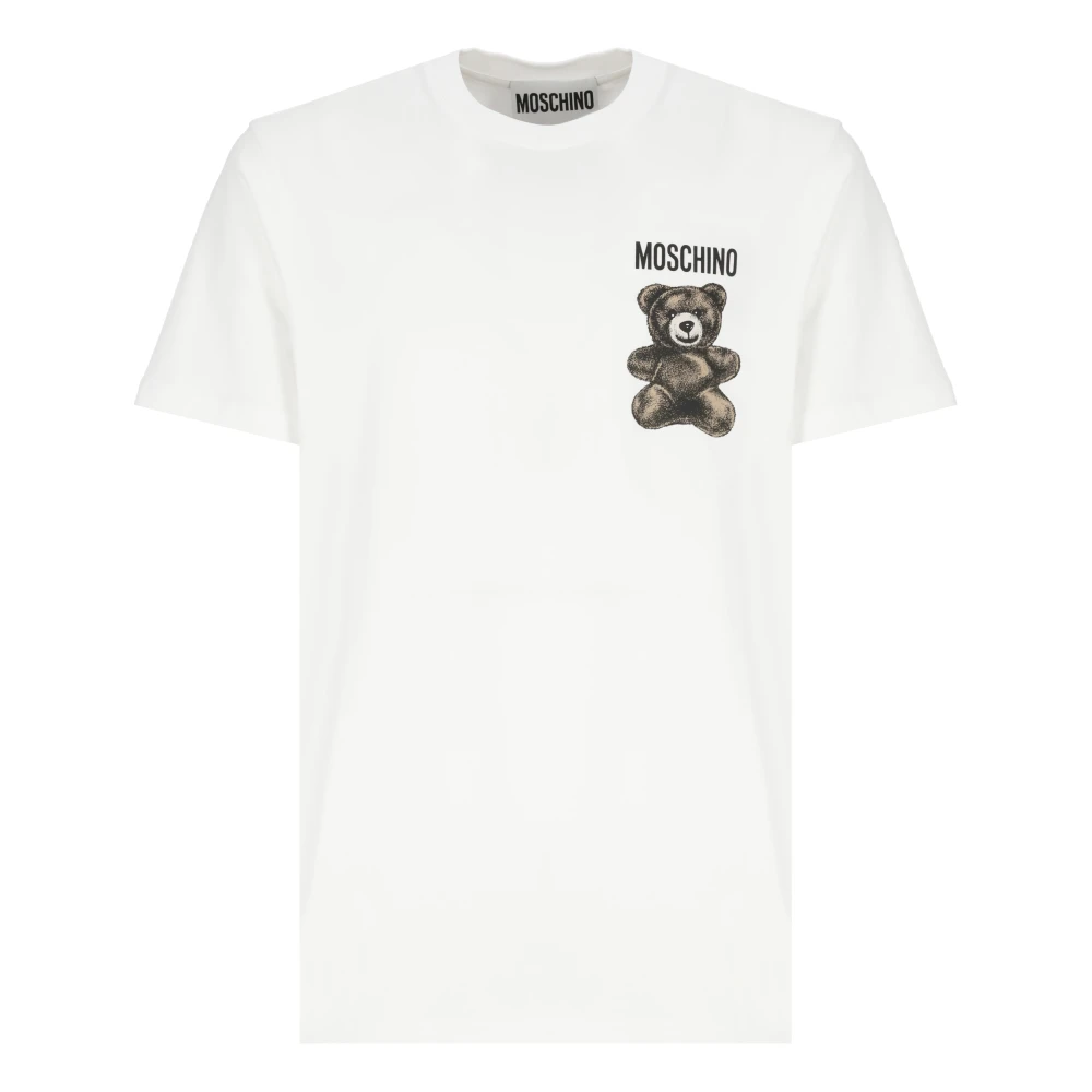 Moschino Wit Teddybeerprint T-shirt White Heren