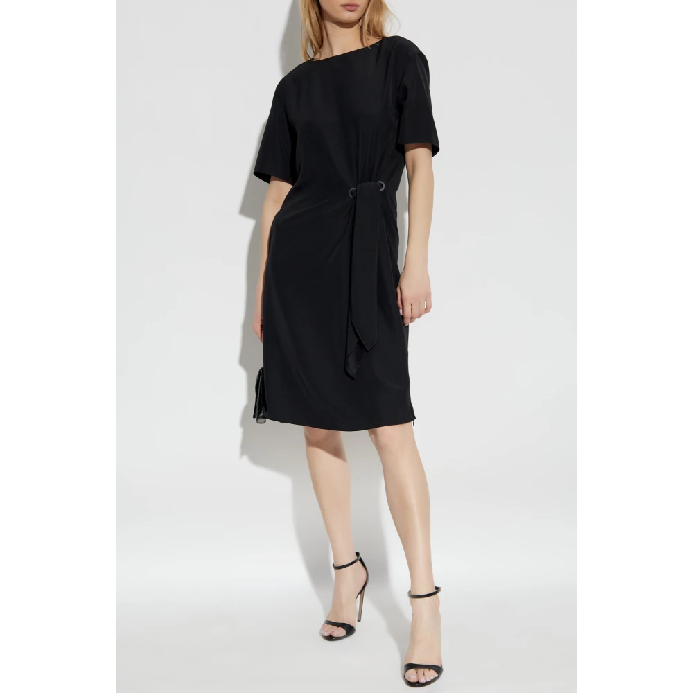 Emporio Armani Jurk met decoratieve zijstrik Black Dames