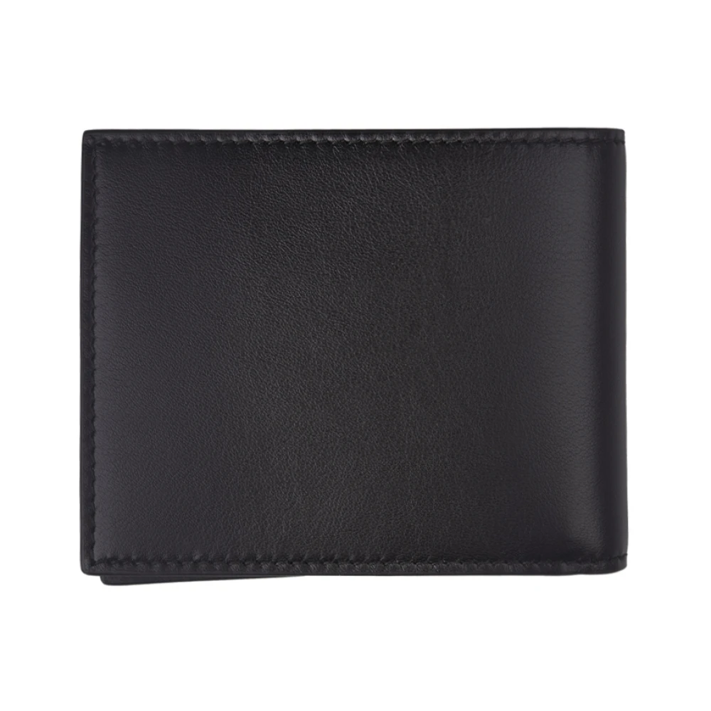 alexander mcqueen Zwarte Bi-Fold Portemonnee met Gouden Logo Black Heren