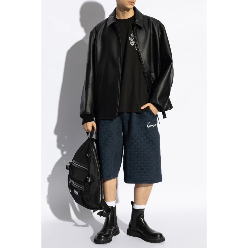 Kenzo Shorts met geborduurd logo Blue Heren
