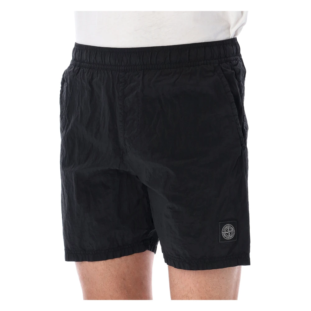 Stone Island Metalen Nylon Shorts Black Heren