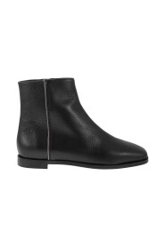 Grained leather ankle boots