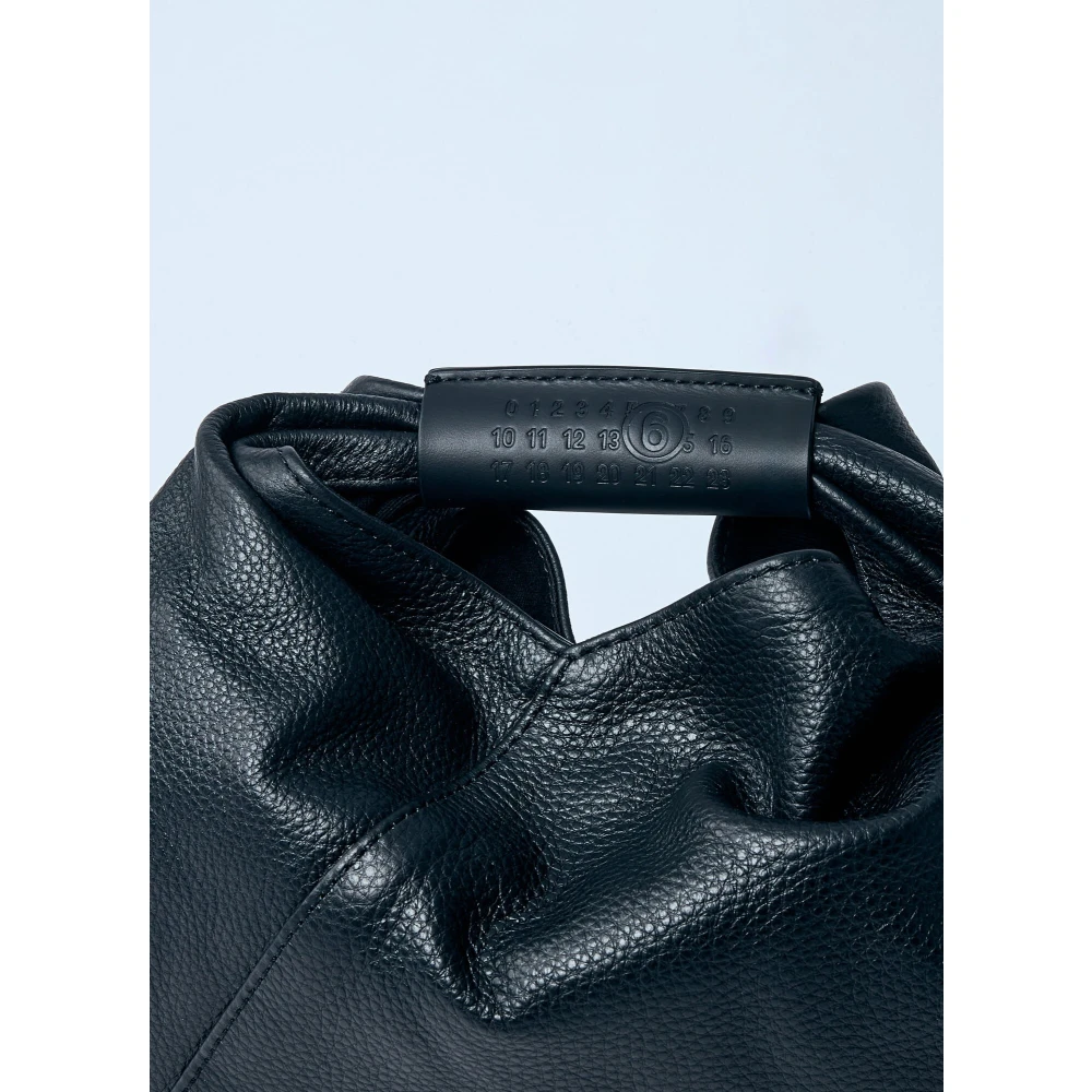MM6 Maison Margiela Pebble-Grain Leren Mini Tas Black Dames