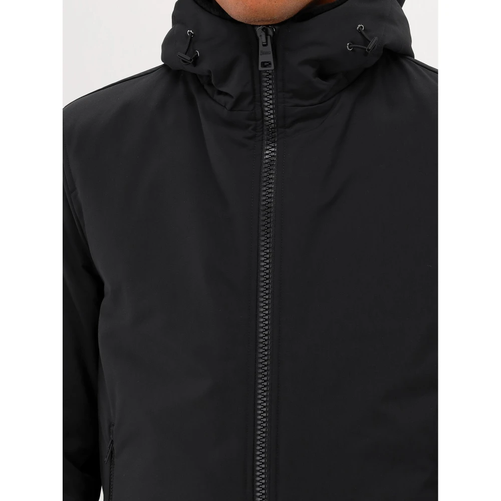 Herno Zwarte Parka Jas met Capuchon Black Heren