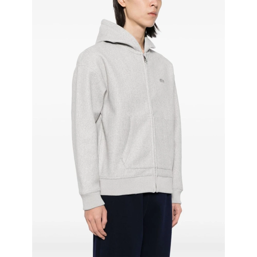 Lacoste Hooded Zip-Up Jas Klassieke Stijl Gray Heren