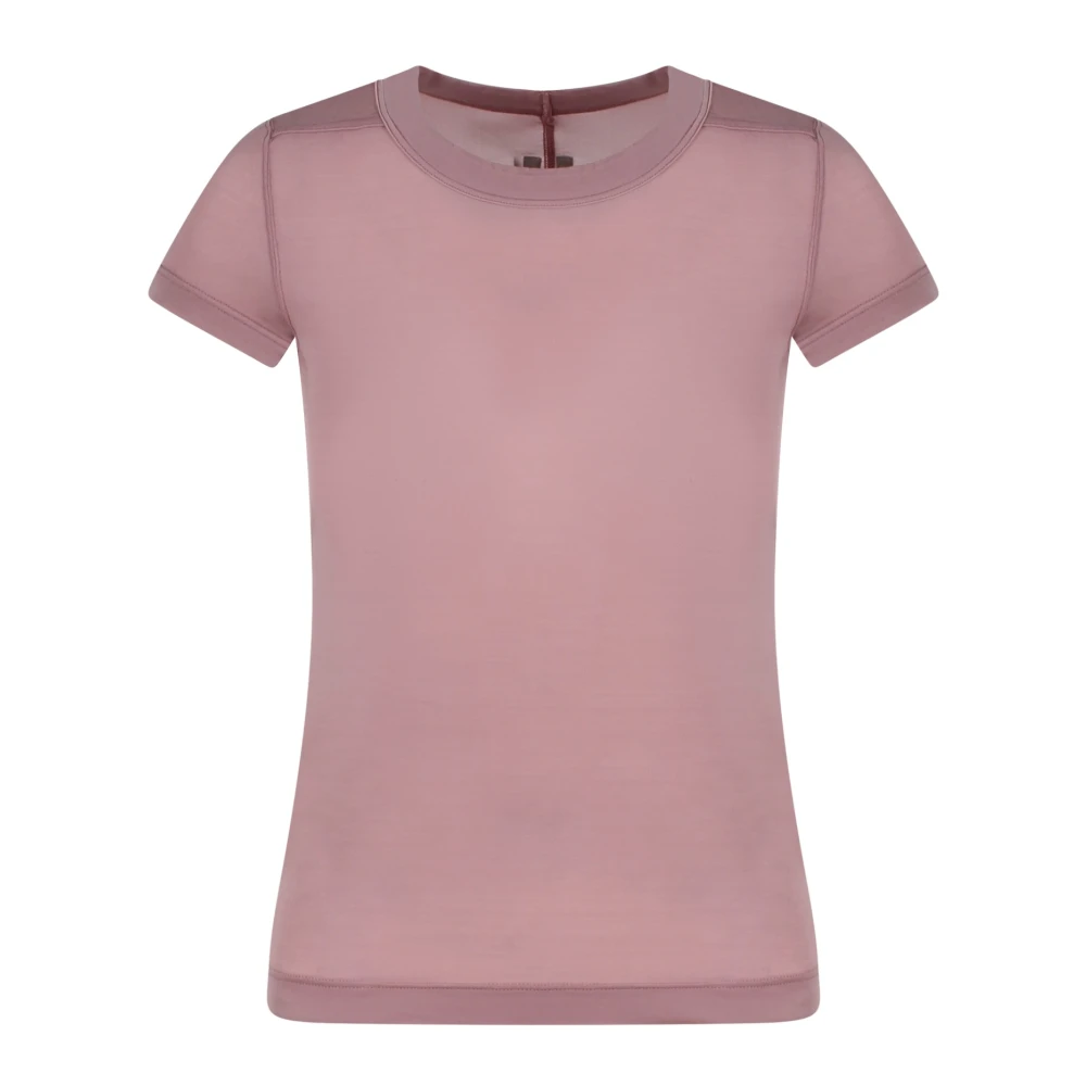 Rick Owens Stoffig Roze Cropped Level T-Shirt Pink Dames