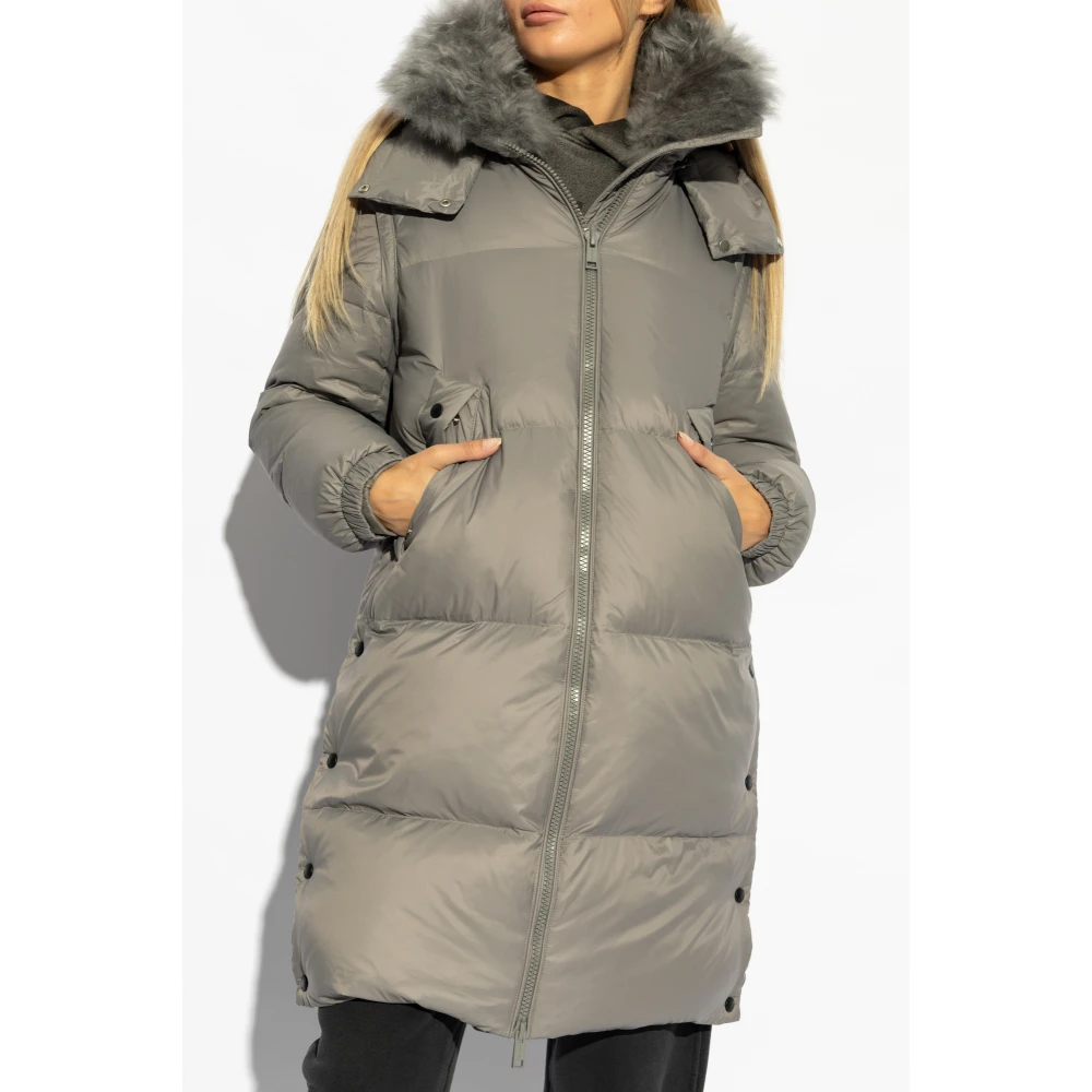 Yves Salomon Donsjas met bontkraag Gray Dames