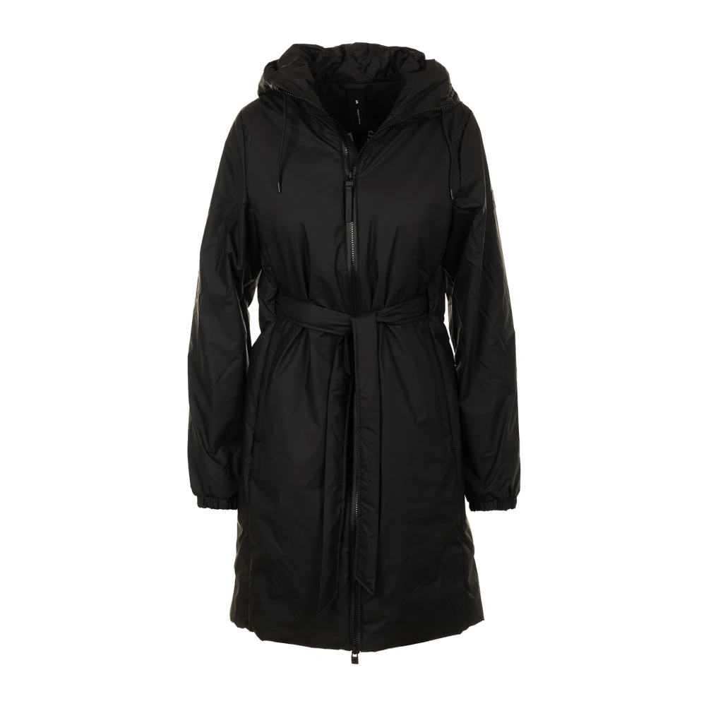 Rains Zwarte Lange Jas Black Dames