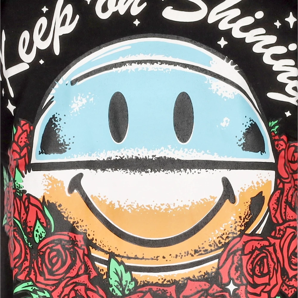 Market Stralende Smiley T-shirt Zwart Heren T-shirt Black Heren