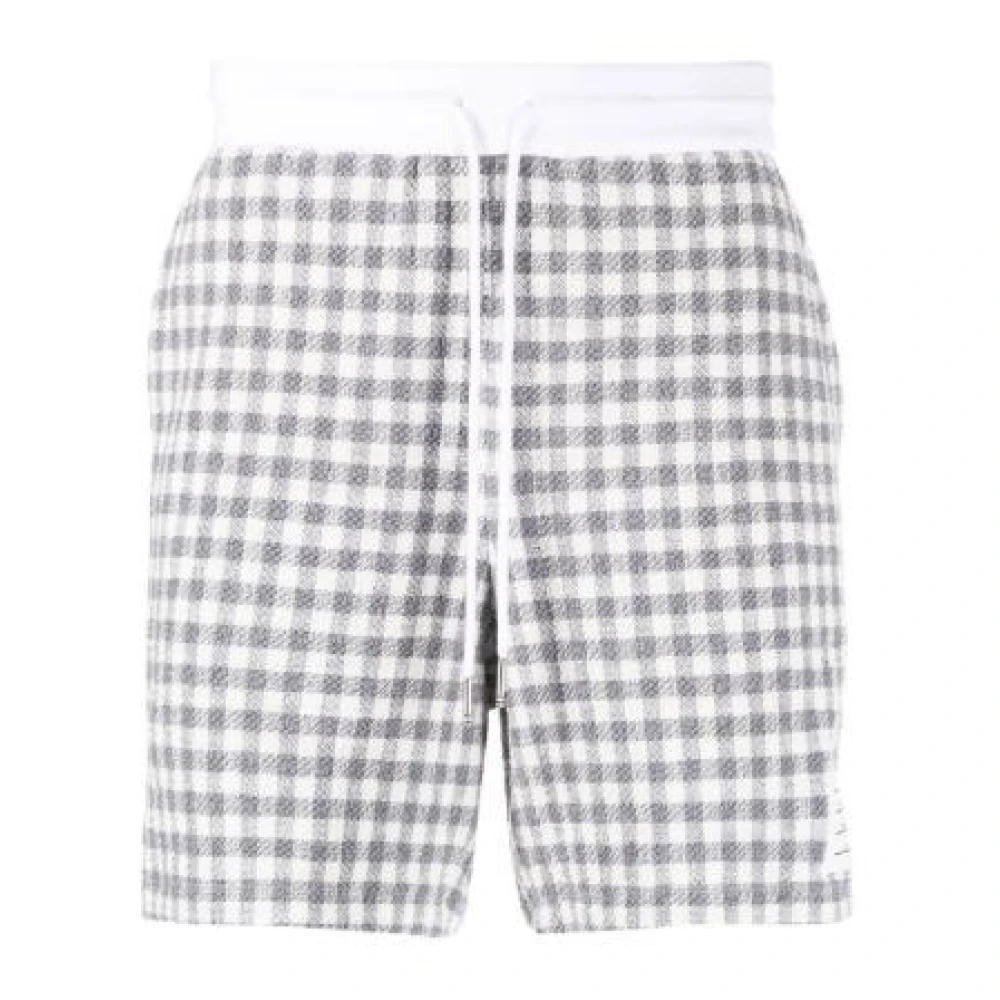 Thom Browne Geruite Zomer Shorts Medium Grijs Gray Heren