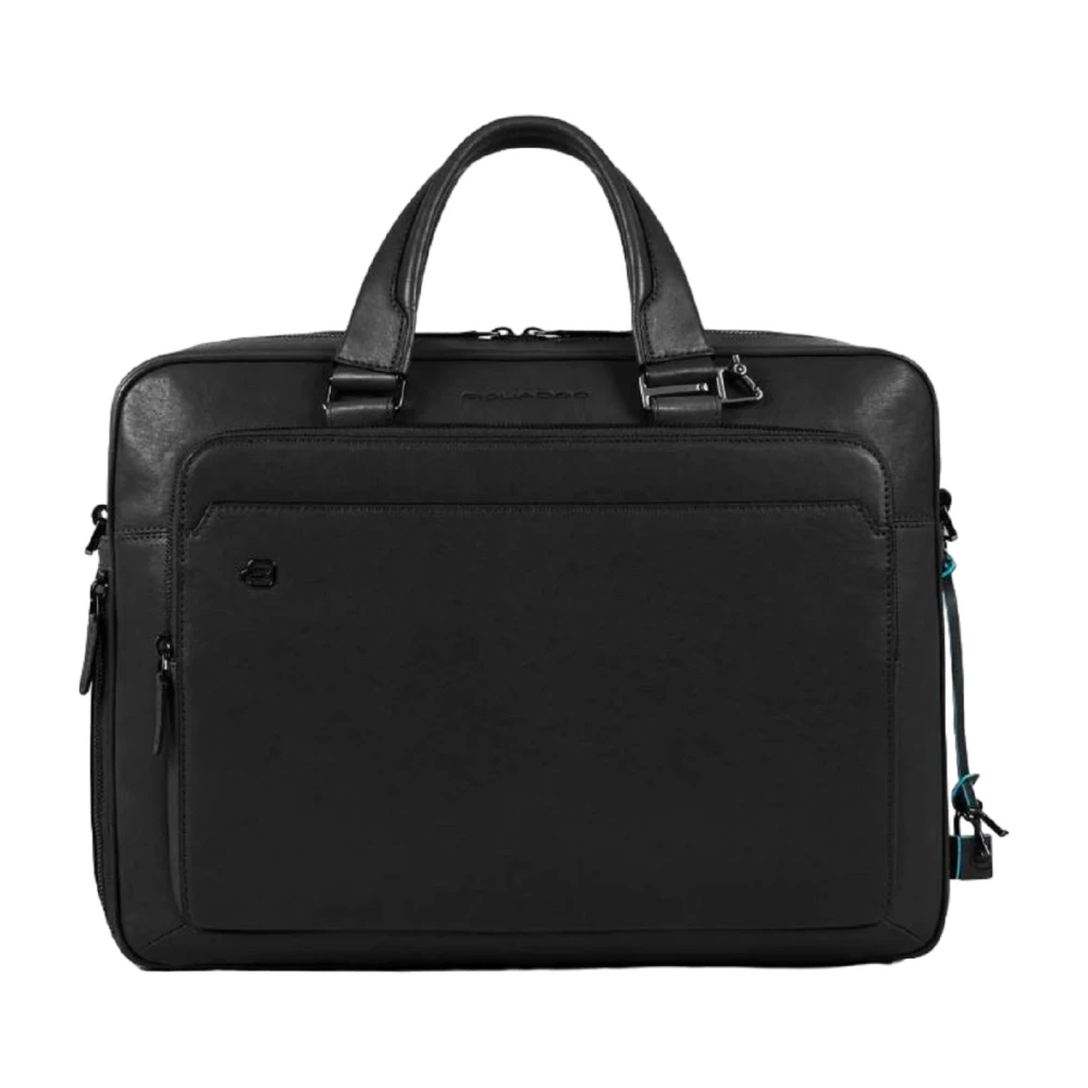Piquadro Men's Black Square Briefcase