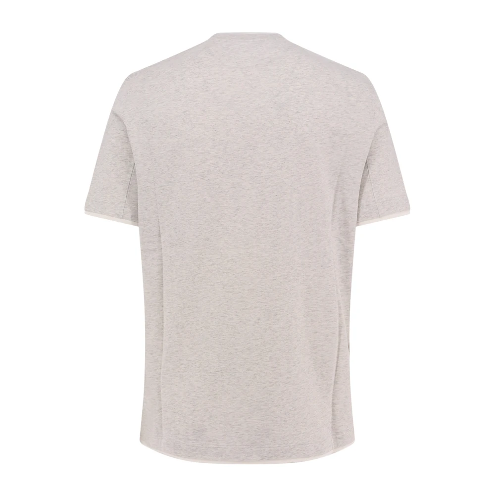 BRUNELLO CUCINELLI Logo Geborduurd Katoenen T-Shirt Gray Heren