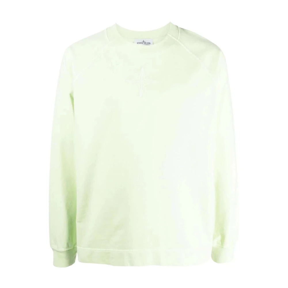 Stone Island Fluorescerend groene logo sweatshirt Green Heren