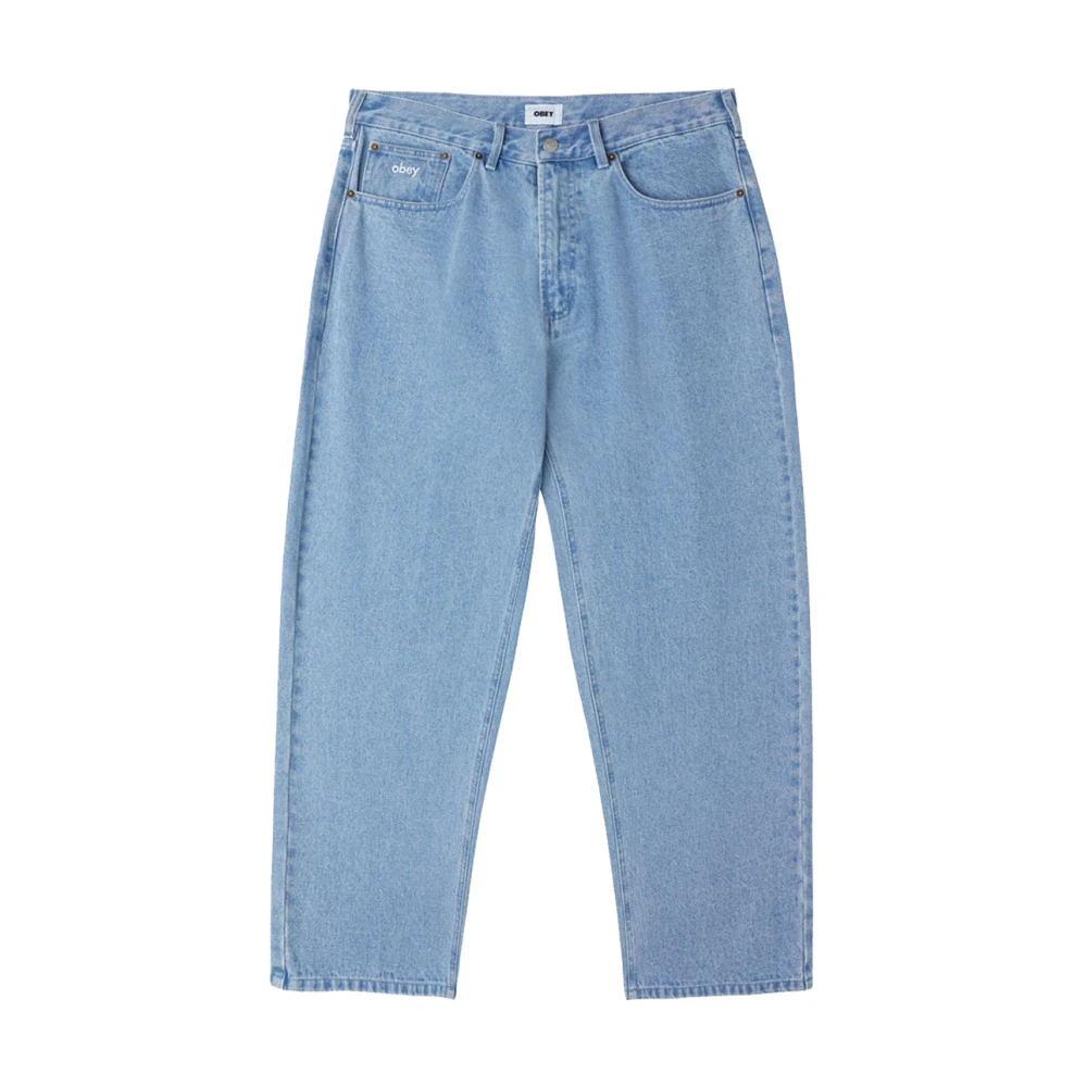 Obey Baggy Denim Jeans voor Mannen Blue Heren