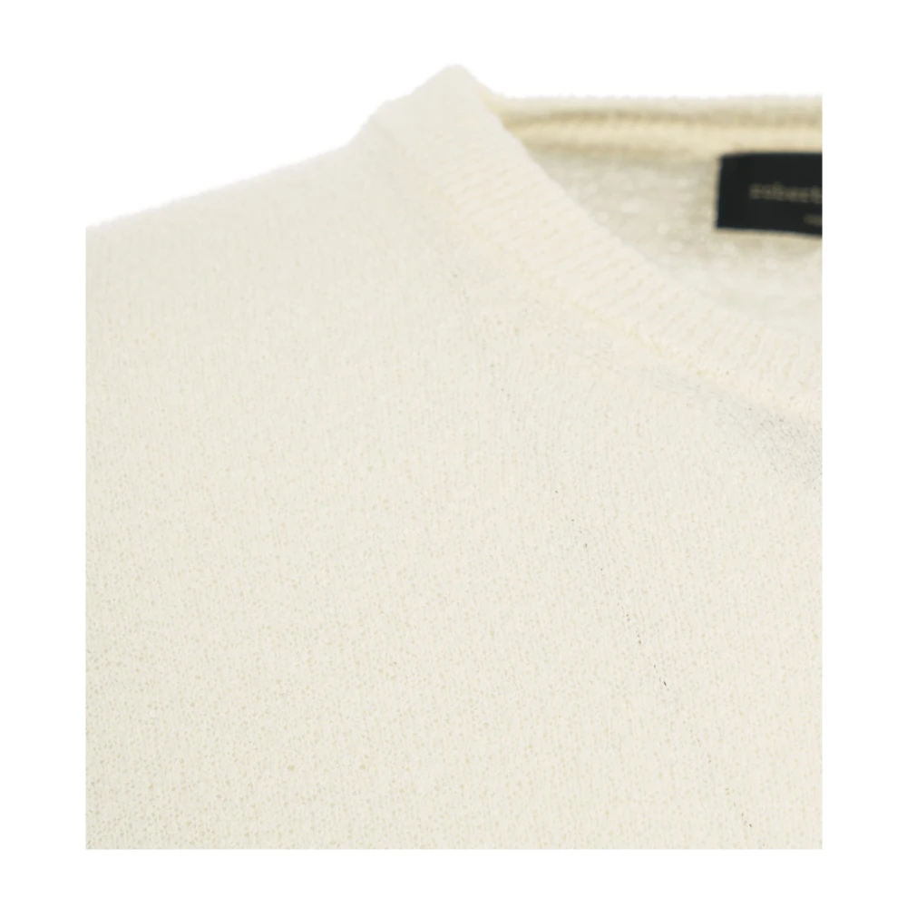 Roberto Collina Witte Crewneck Gebreide kleding Ss25 White Heren