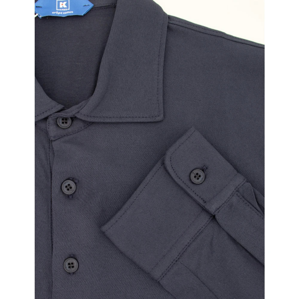 Kired Katoenen poloshirt met lange mouwen Blue Heren