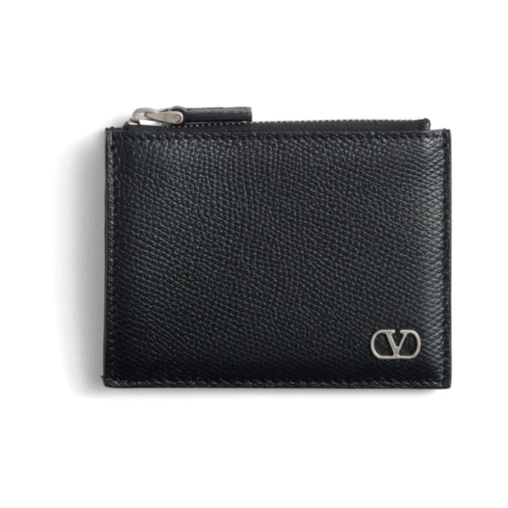 Valentino Garavani Zwarte VLogo Signature Portemonnee met Kaartsleuven Black Heren