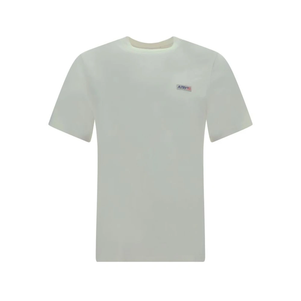 Autry Monogram Ribbed Tee White Heren
