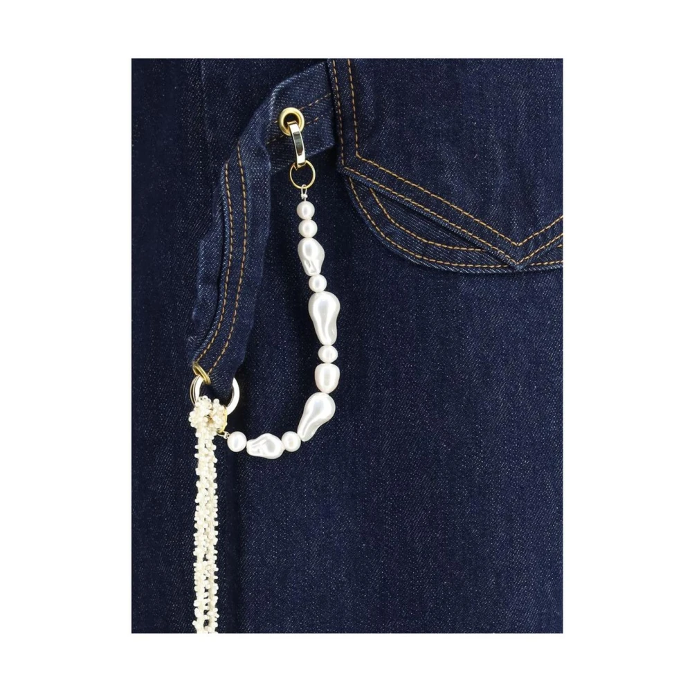 Darkpark Elegant Chain Detail High-Waist Jeans Blue Dames