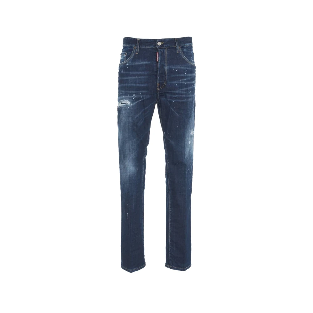 Dsquared2 Men's Blue Slim Fit Jeans, Xl, Slim Fit Distressed Jeans