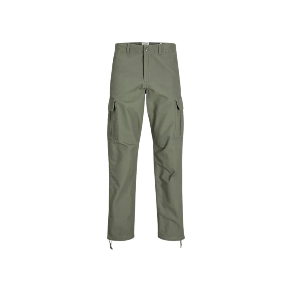 Jack & Jones Men's Green Straight Trousers, W31 L32, Cargo Barkley Trousers Regular Fit