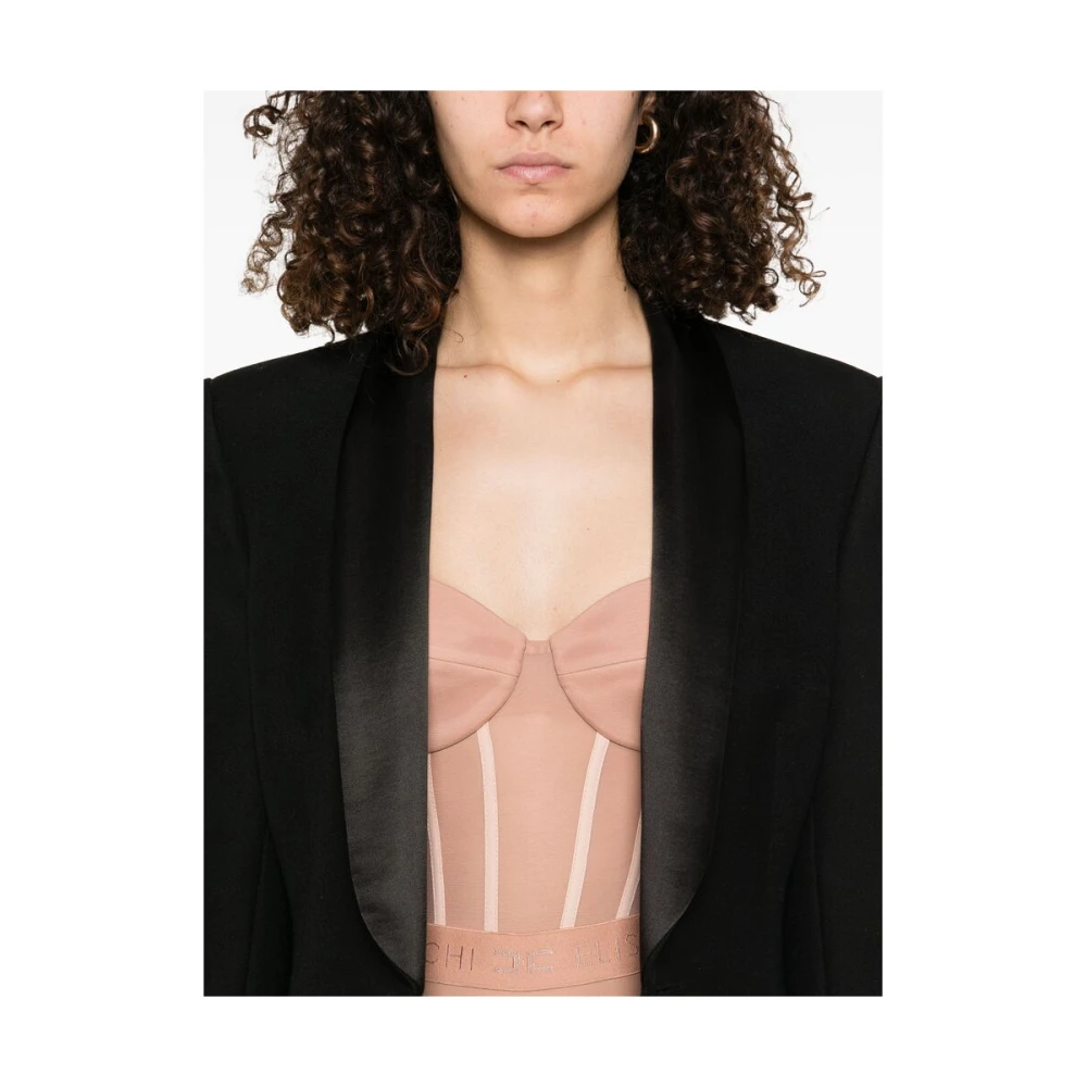 Elisabetta Franchi Beige Bodysuit met Verstelbare Bandjes Pink Dames