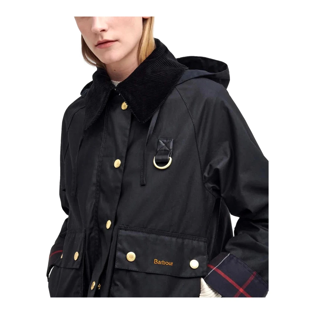 Barbour Zwarte Reighton Wax Jas Black Dames