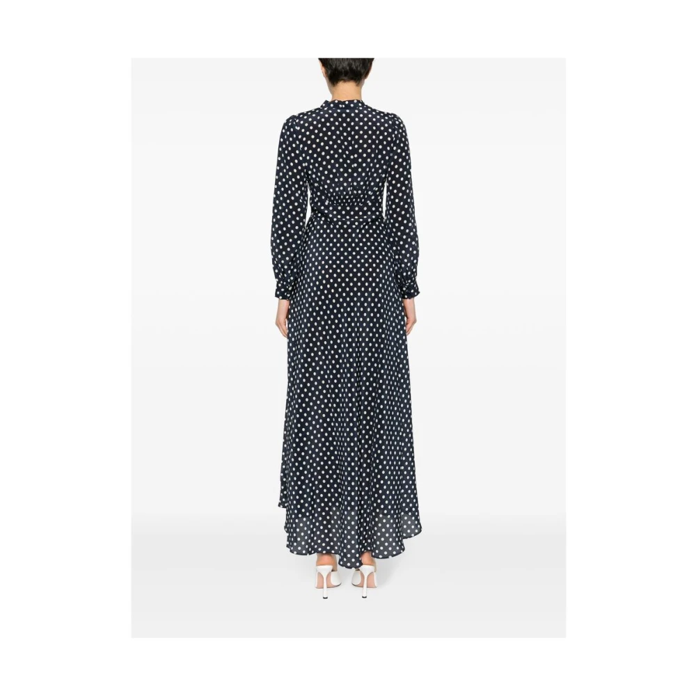 Rixo Navy Blue Polka Dot Silk Dress Blue Dames