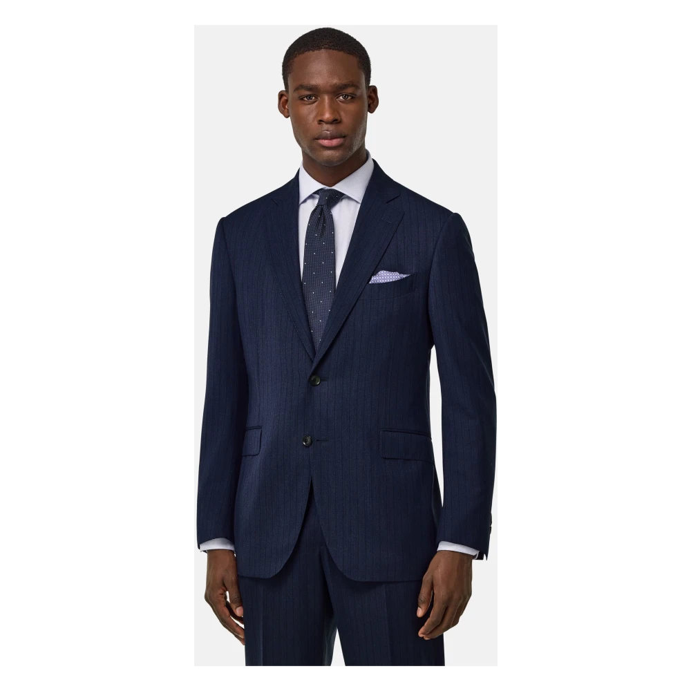Boggi Milano Pakjes in zuivere wol met pinstripe Blue Heren