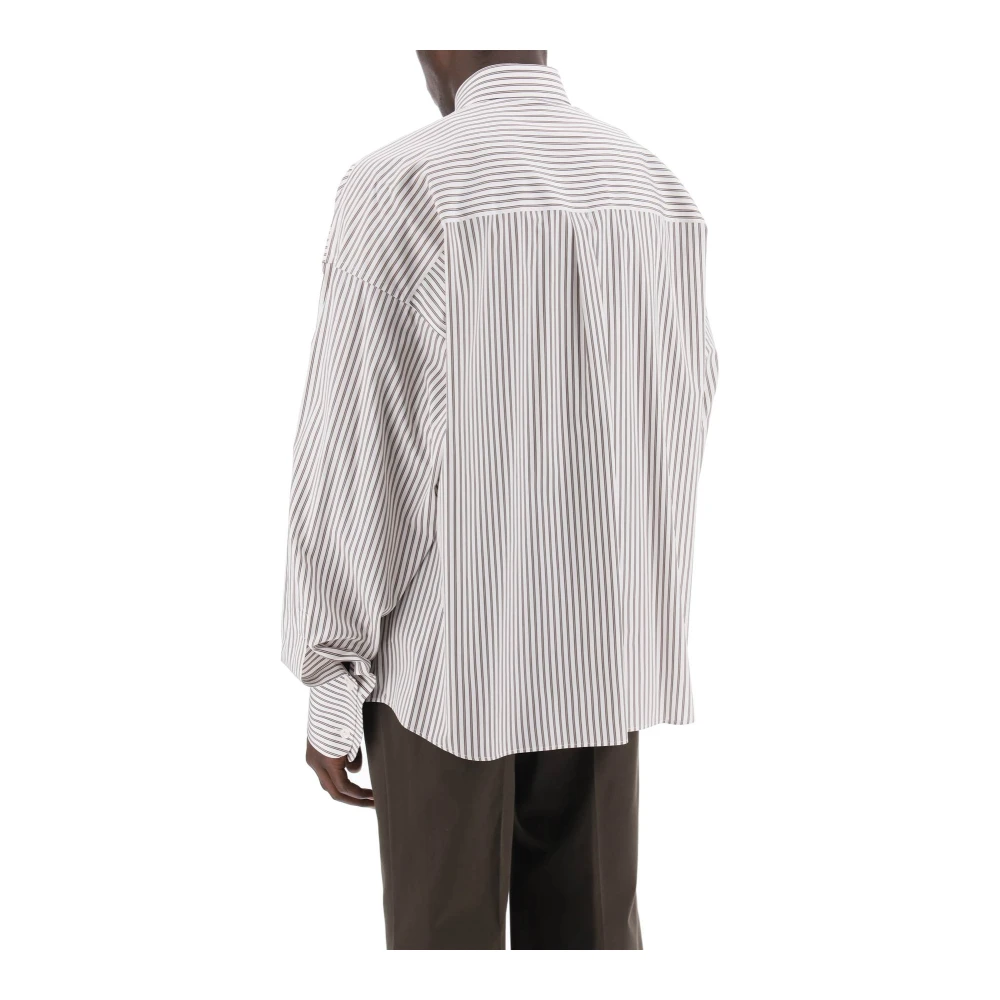 Dolce & Gabbana Oversized Gestreepte Poplin Shirt White Heren