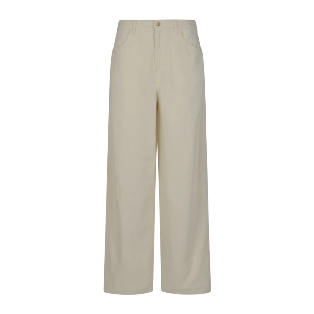 Emporio Armani Women's Beige Wide Trousers, W28, 5 Pockets Pant