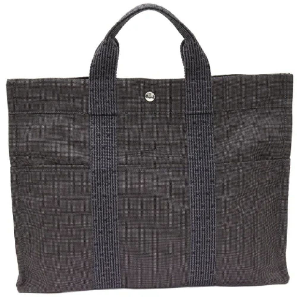 Hermès Vintage Pre-owned Canvas handbags Gray Dames