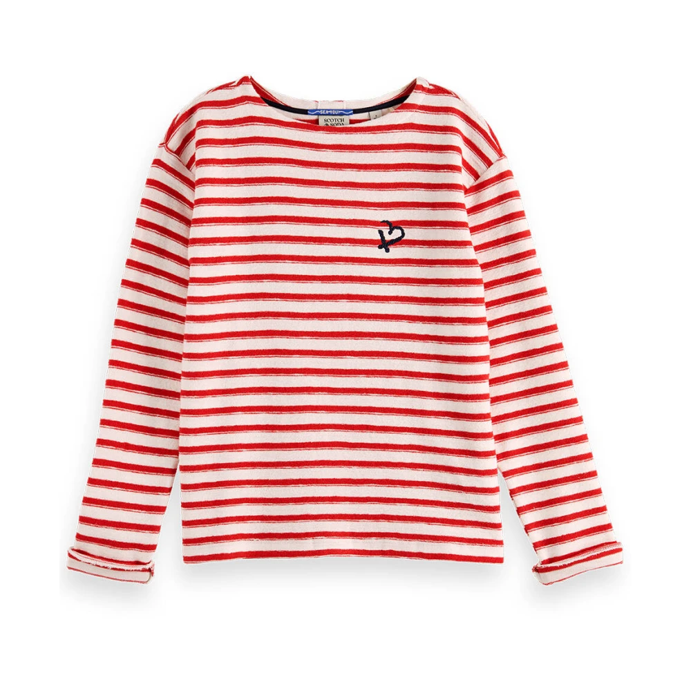Scotch & Soda Breton Stripe Longsleeve T-shirt Red Dames