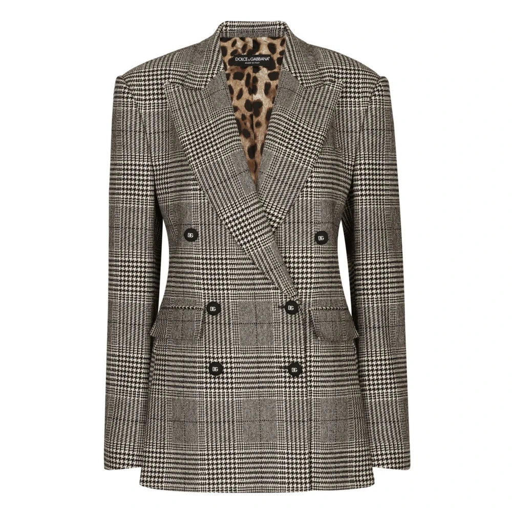 Dolce & Gabbana Geruite wol blazer Gray Dames