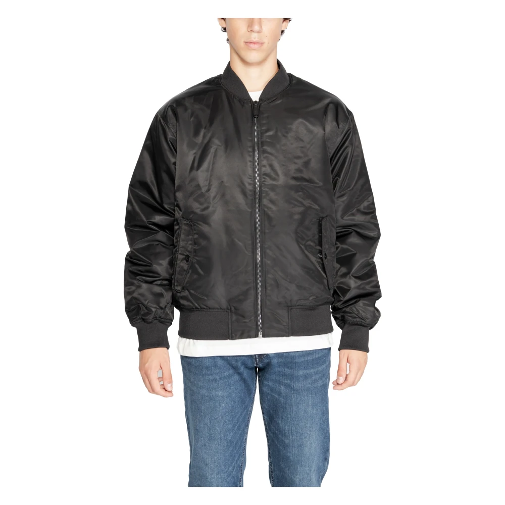 Calvin Klein Jeans Men's Black Bomber Jackets,, Zippered Jacket For Men Extra Large