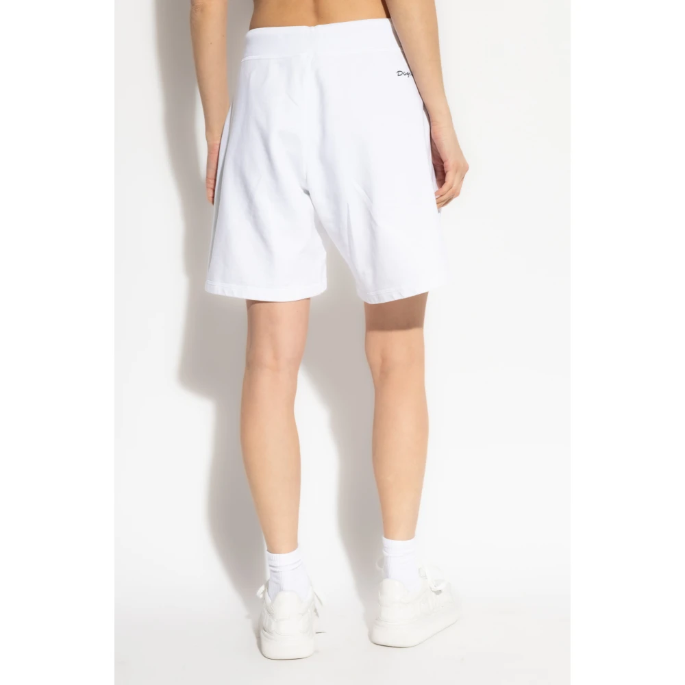 Dsquared2 Katoenen shorts met bedrukt logo White Dames