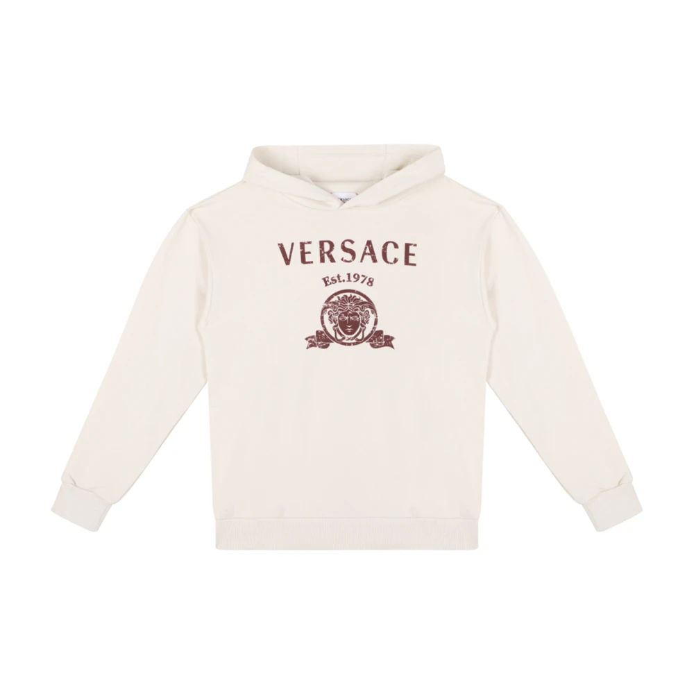 Versace Logo Hoodie - Unisex - Kids Sweatshirts - Beige - 6 Y - Kids