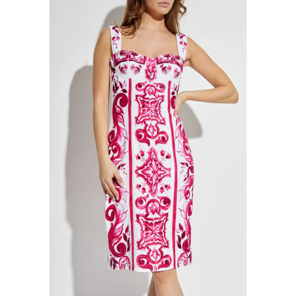 Dolce & Gabbana Jurk met Majolica patroon Pink Dames