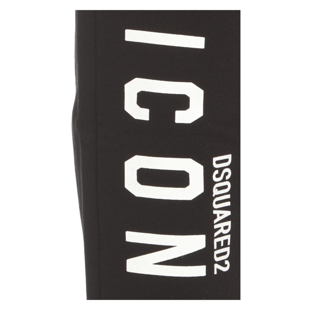 Dsquared2 Zwarte Katoenen Elastische Taille Broek Black Heren