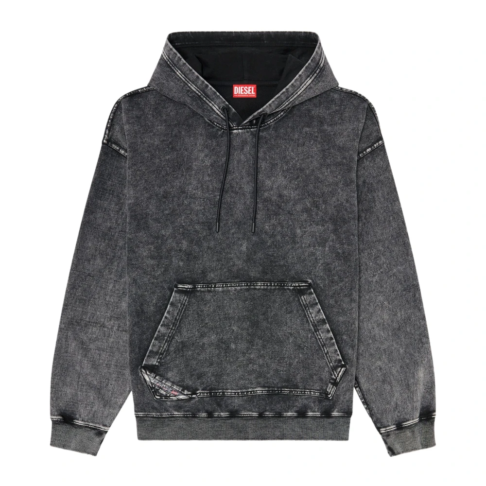 Diesel , Hoodies, Male, Black, M, S-Boxt Hood Tuk