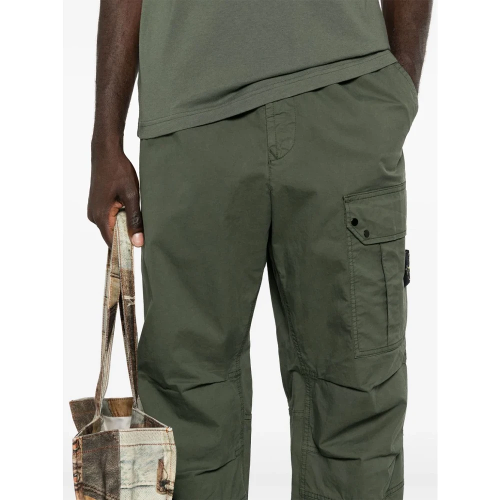 Stone Island Groene Cargo Broek Elastische Enkelboeien Green Heren