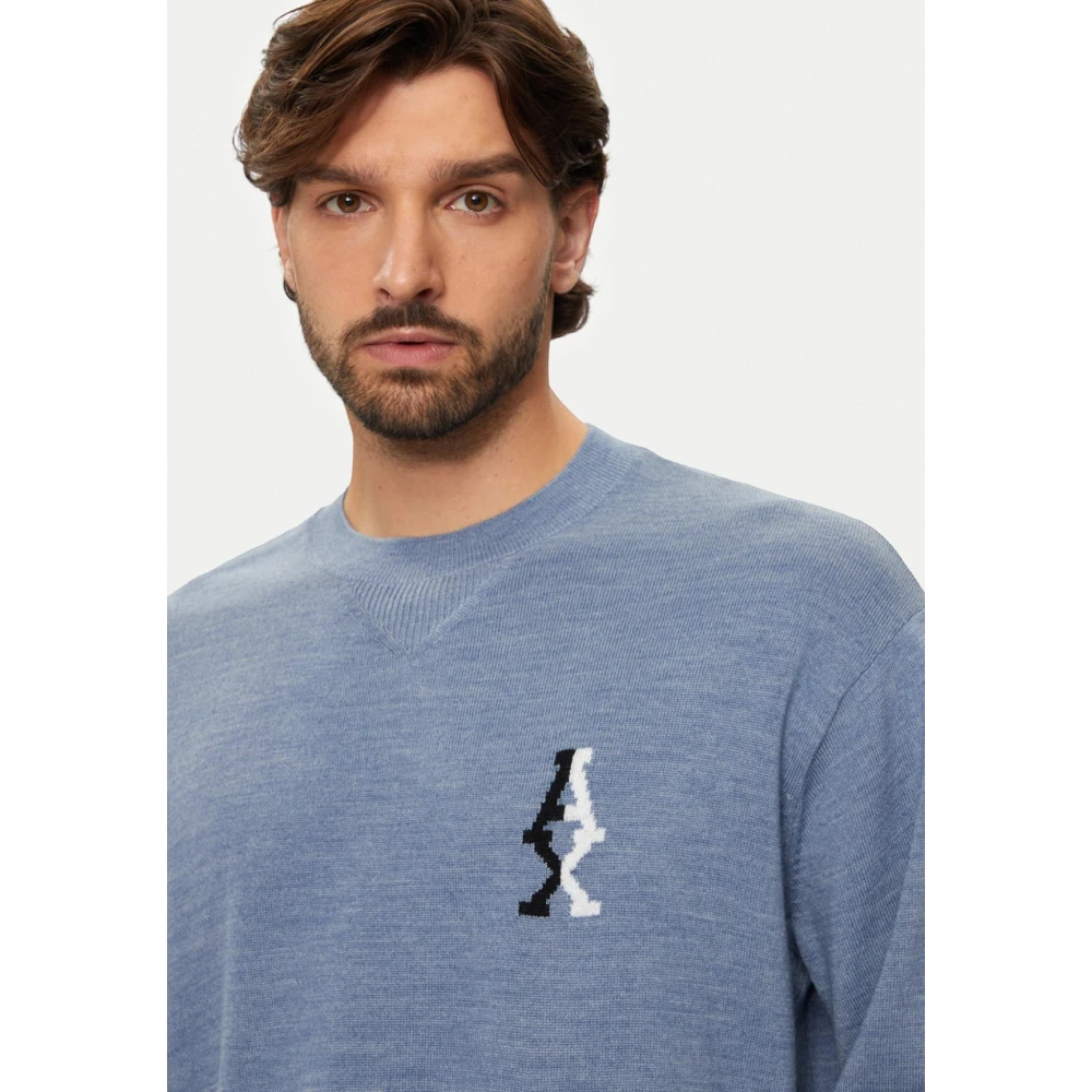 Armani Exchange Zwarte Ronde Hals Trui 6Dzm6H Blue Heren